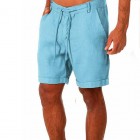 Men's Casual Solid Color Cotton Linen Shorts