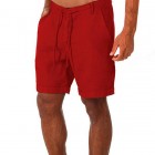 Men's Casual Solid Color Cotton Linen Shorts