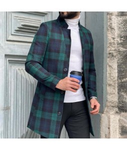 Men's British Style Business Casual Tartan Coat