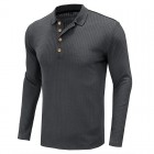 Men's Solid Color Fitness Sports Long Sleeve Polo Shirt