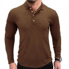 Men's Solid Color Fitness Sports Long Sleeve Polo Shirt