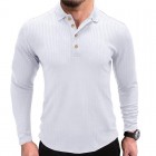 Men's Solid Color Fitness Sports Long Sleeve Polo Shirt