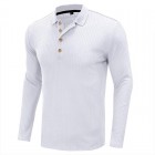 Men's Solid Color Fitness Sports Long Sleeve Polo Shirt