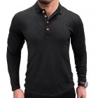 Men's Solid Color Fitness Sports Long Sleeve Polo Shirt