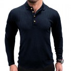 Men's Solid Color Fitness Sports Long Sleeve Polo Shirt