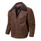 Men's Outdoor Cold Protection Motorcycle Leather Jacket