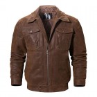 Men's Outdoor Cold Protection Motorcycle Leather Jacket