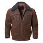 Men's Outdoor Cold Protection Motorcycle Leather Jacket