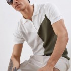 Dent Knit Colorblock Polo Shirt