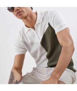 Dent Knit Colorblock Polo Shirt