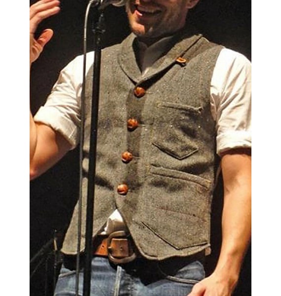 Casual Turndown Colr Single-Breasted Waistcoats