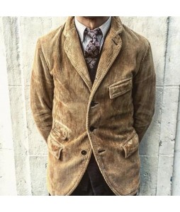 Men's Retro Casual Solid Color Jacket