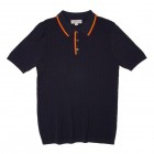 Jacquard Striped Stand Colr Polo Shirt