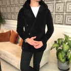 Men's Hooded Plush Coat Short Coat