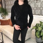 Men's Hooded Plush Coat Short Coat