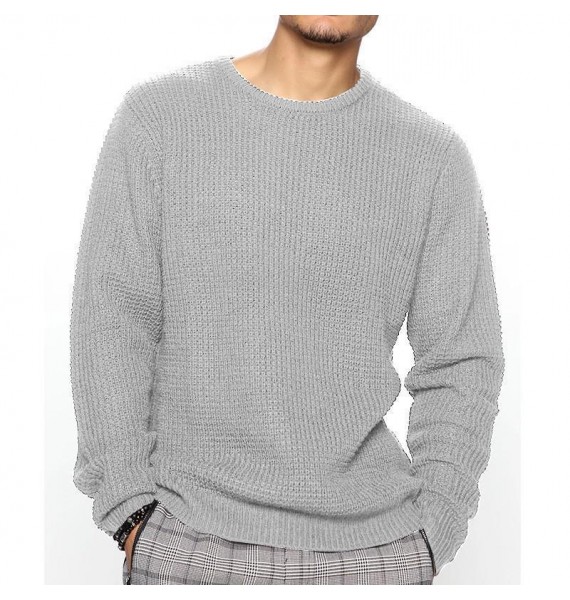 Men's Casual Loose Round Neck Long Sleeve Pullover Sweater