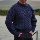 Textured Crewneck Casual Men's Sweater