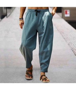 Men's Linen Loose Drawstring Hip-Hop ntern Pencil Pants