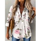 Casual Loose Floral Print Cardigan Long Sleeve Blouse