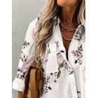 Casual Loose Floral Print Cardigan Long Sleeve Blouse