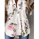 Casual Loose Floral Print Cardigan Long Sleeve Blouse