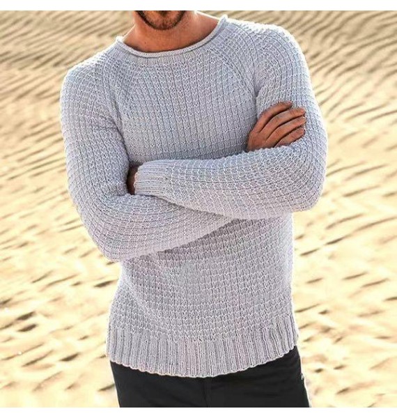 Men's Urban Business Casual Solid Knit Sweater