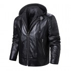 Men's Outdoor Cold Protection Motorcycle Plus Cotton Leather Jacket