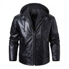 Men's Outdoor Cold Protection Motorcycle Plus Cotton Leather Jacket