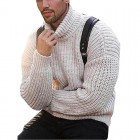 Men's Casual Warm Solid Color Turtleneck Long Sleeve Sweater