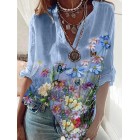 V-neck Floral Print Light Blouse