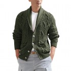 Men's English pel Jacquard Knit  Cardigan