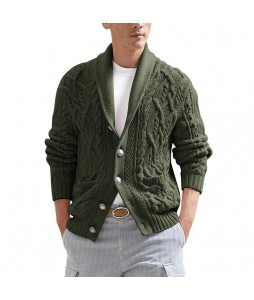 Men's English pel Jacquard Knit  Cardigan