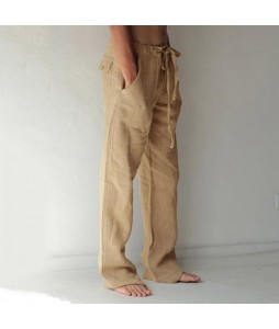 Men's Casual Breathable Loose Cotton Trousers