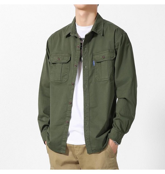 Men's Pocket Cotton Washed Outdoor Jacket