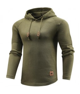 Men's Simple Casual Long Sleeve Sports Hooded Knit Sweater