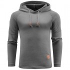 Men's Simple Casual Long Sleeve Sports Hooded Knit Sweater