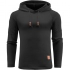 Men's Simple Casual Long Sleeve Sports Hooded Knit Sweater