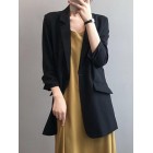 Chiffon Small Suit Jacket Women's Thin Summer Drape Loose Net Red Casual Mid-length White Suit Jacket Women