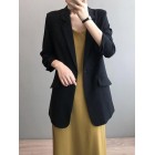 Chiffon Small Suit Jacket Women's Thin Summer Drape Loose Net Red Casual Mid-length White Suit Jacket Women