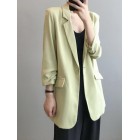 Chiffon Small Suit Jacket Women's Thin Summer Drape Loose Net Red Casual Mid-length White Suit Jacket Women