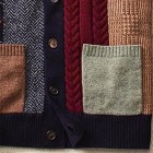 Men  Ethnic Color Block Patchwork Thick Warm Keep Long Sleeve Knitted Cardigan