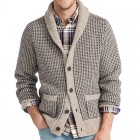 Men's Retro pel Jacquard Casual Sweater Cardigan