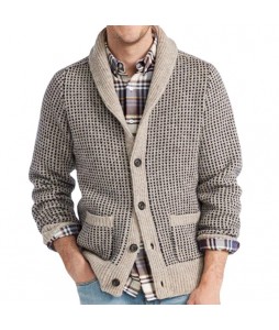 Men's Retro pel Jacquard Casual Sweater Cardigan