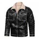 Men's Outdoor Casual Cotton PU Leather Jacket