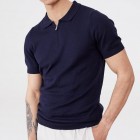 Navy Blue Short-sleeved Polo Shirt