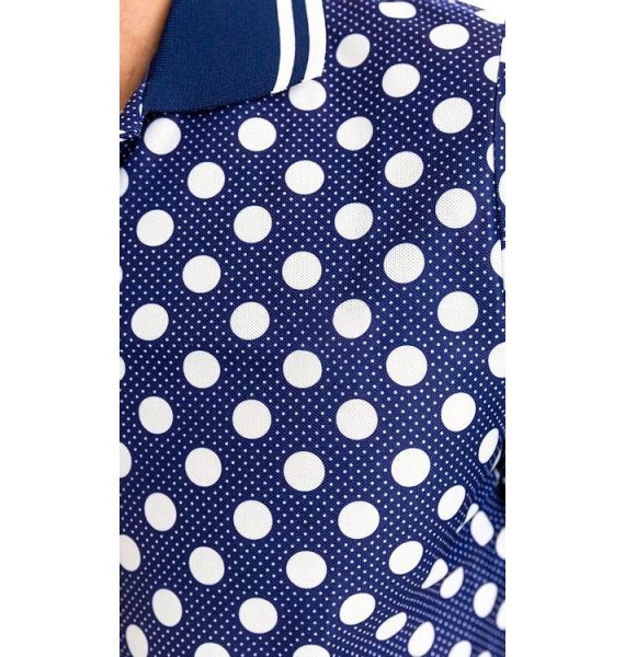 Polka Dot short sleeve polo shirt