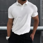 Men's Solid Color Business Casual Cotton Polo Shirt