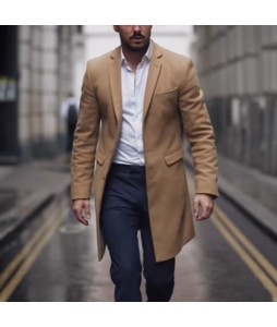 Men's Business British Style Casual Solid Color Coat