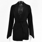 Suit Cardigan ce-up Waist Long-sleeved pel Bze