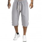 Men's Linen Solid Color Casual Mid Length Shorts